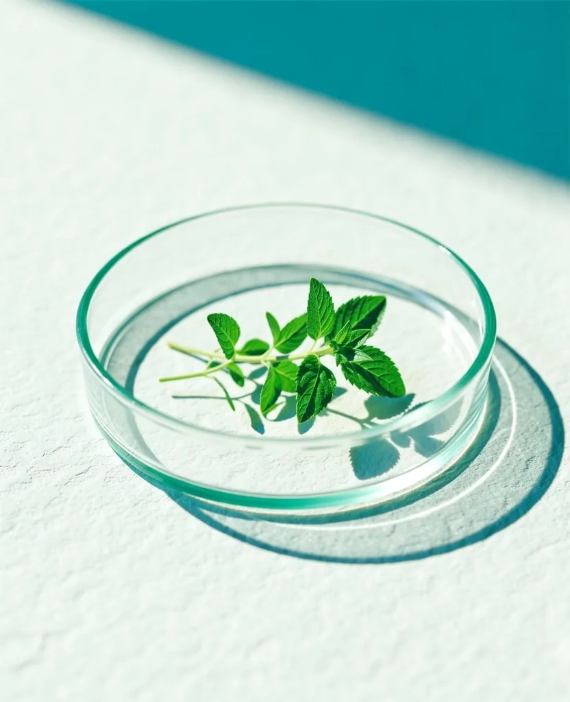 Botanical specimen in clinical glass